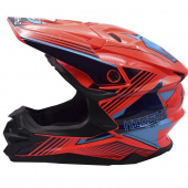 Шлем (кроссовый) KIOSHI Holeshot 801 оранжевый / синий / 2022