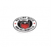 Наклейка логотип Rollingmoto (круглая/белая) 