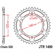 Звезда ведомая JTR 1490.42 JT  Motoland 2014 - 2018 Звезда ведомая JTR 1490.42 JT  Motoland 2014 - 2018