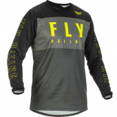 Джерси FLY RACING F-16 (детская) серая/черная/Hi-Vis желтая (2022)  Джерси FLY RACING F-16 (детская) серая/черная/Hi-Vis желтая (2022)