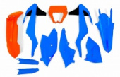 Комплект пластика R-TECH KTM EXC/EXC-F/XC-W 17-18 голубой/оранжевый 