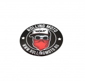 Наклейка логотип Rollingmoto (круглая/черная) 