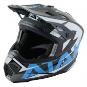 Шлем (кроссовый) Ataki JK801 Rampage серый/синий глянцевый 