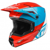 Шлем детский (кроссовый) FLY RACING KINETIC STRAIGHT EDGE красный/белый/синий (2021)