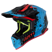 Шлем (кроссовый) JUST1 J38 MASK синий/красный/черный глянцевый (2021)   