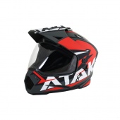 Шлем (мотард) Ataki JK802 Rampage красный/серый матовый