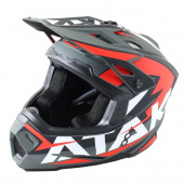 Шлем (кроссовый) Ataki JK801 Rampage красный/серый матовый  
