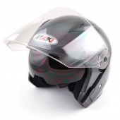 Шлем (открытый со стеклом) Ataki OF512 Сarbon черный/серый/глянцевый