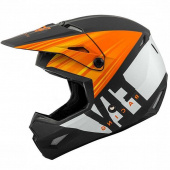 Шлем детский (кроссовый) FLY RACING KINETIC STRAIGHT EDGE оранжевый/серый матовый (2021)