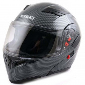 Шлем (модуляр) Ataki JK902 Carbon / черный / серый глянцевый