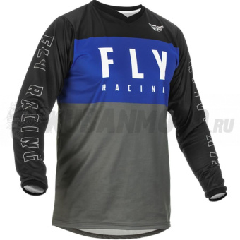 Джерси FLY RACING F-16 (детская) синяя/серая/черная (2022) 
