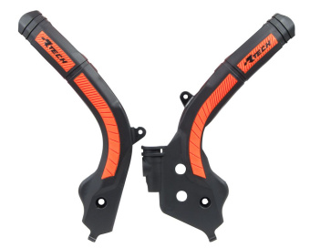 Защита рамы пластиковая R-Tech KTM SX/SX-F 16-19, EXC/EXC-F 17-19 черная / оранжевая