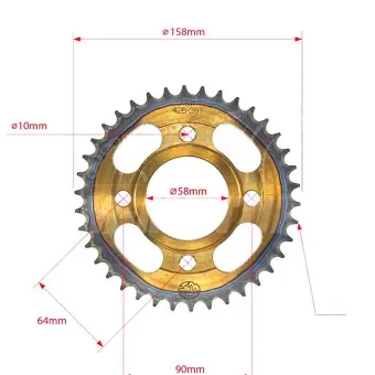 Звезда ведомая  428 SM-PARTS / ЦО d-58mm / 4 отверстия / c проточкой