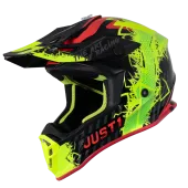 Шлем (кроссовый) JUST1 J38 MASK Hi-Vis желтый/красный/черный глянцевый (2021)  